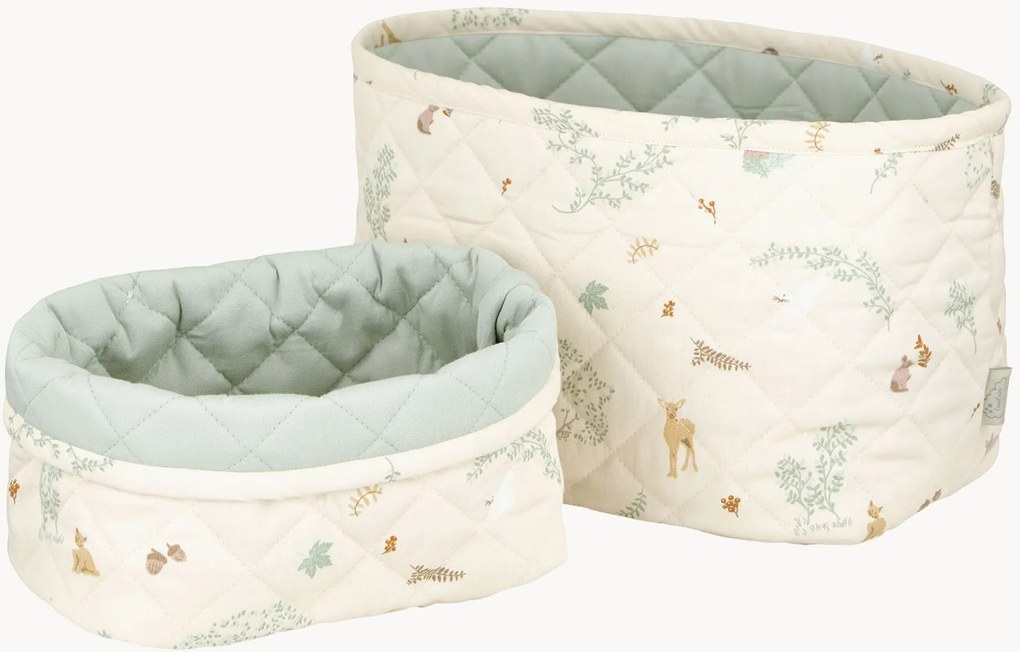 Set di 2 cestini portaoggetti in cotone Woodland