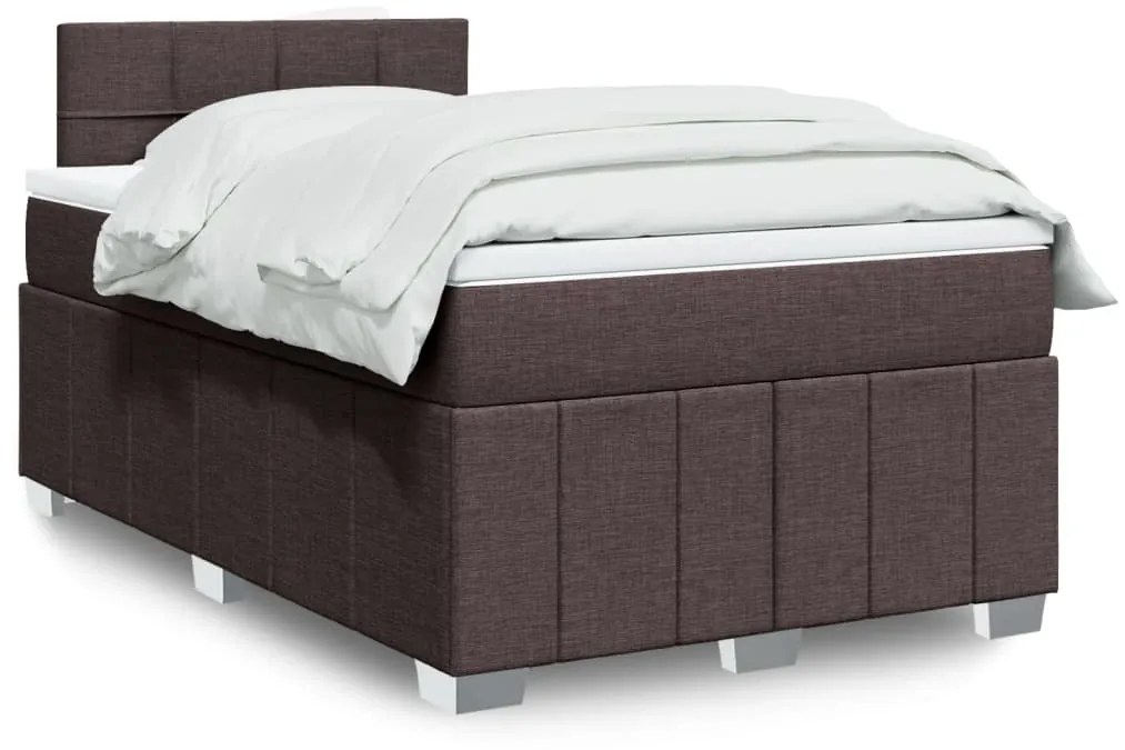 Giroletto A Molle Con Materasso Marrone Scuro 120x200cm Tessuto /