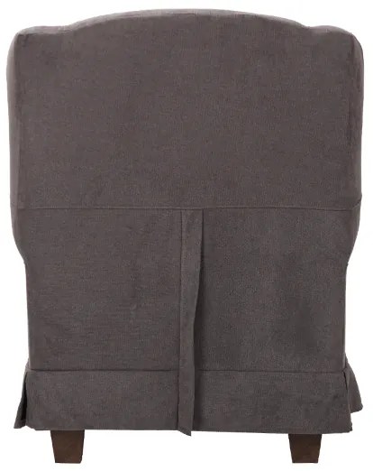 Poltrona imbottita in tessuto sfoderabile BERGERE GRIGIO con pouf