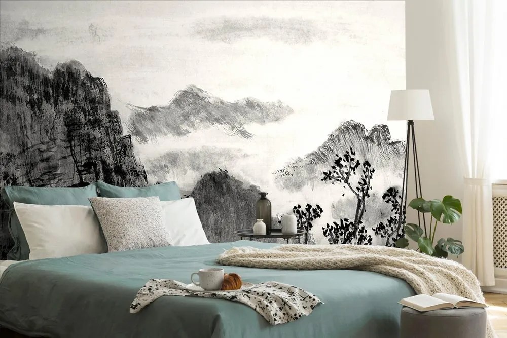 Carta da parati – Pittura cinese in bianco e nero della terra