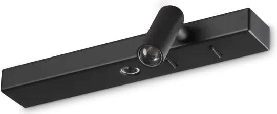 Bonne nuit applique a parete 3000k 6,5w  420 lm nero biemissione co...