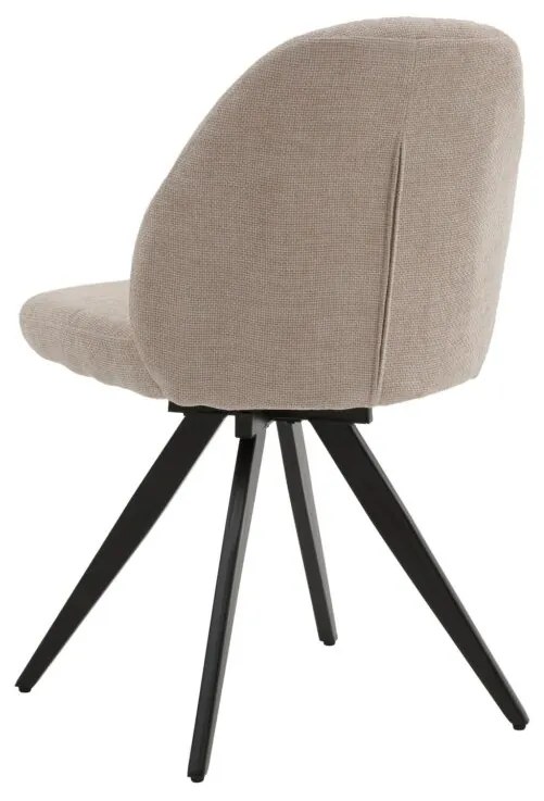 Set di sedie girevoli ZENNENDAL in tessuto beige e gambe in metallo nero