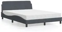 Letto con Materasso Grigio Scuro 140x190 cm in Velluto 3208392