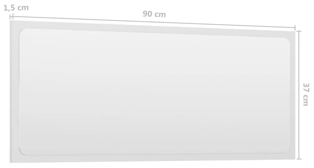 Specchio da bagno bianco lucido 90x1,5x37 cm in truciolato