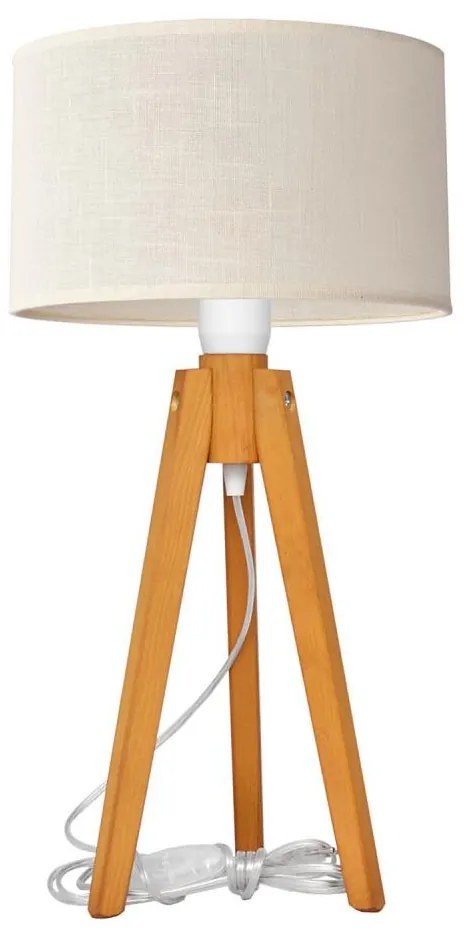 Lampada da tavolo ALBA 1xE27/15W/230V color crema/quercia