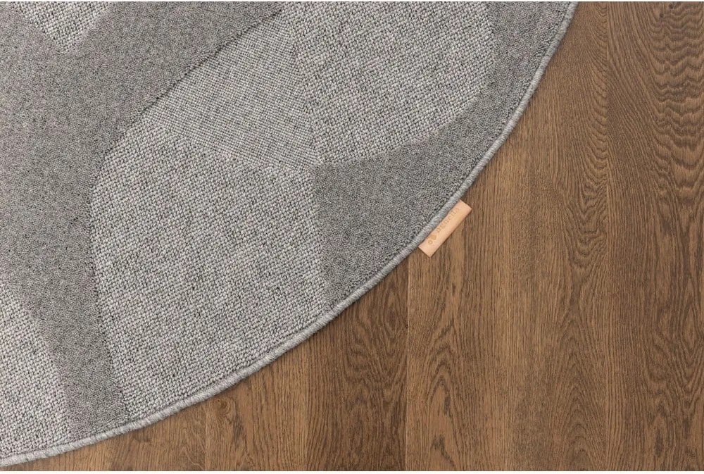 Tappeto rotondo in lana grigia ø 120 cm Morphic Botanica - Agnella