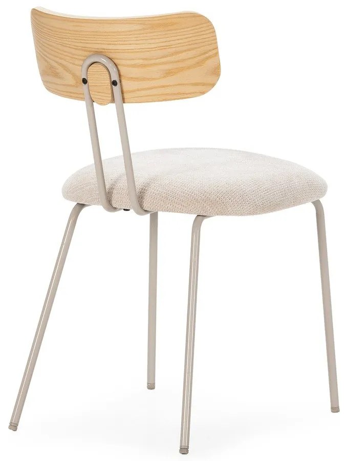 Sedia da pranzo beige/di colore naturale in imbottito Olimpia – MOME
