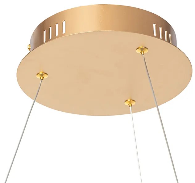 Lampada a sospensione di design oro 80 cm incl. LED dimmerabile a 3 livelli - Anello