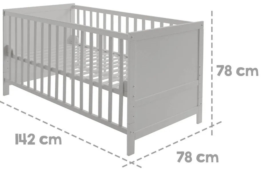 Lettino grigio chiaro 70x140 cm - Roba