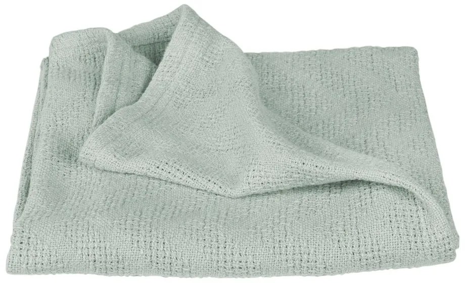 Coperta per neonati in cotone organico lavorato a maglia verde 80x80 cm Lil Planet - Roba