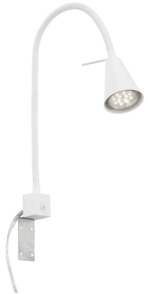 Applique Moderna Tuso Metallo Bianco 1 Luce Gu10 3000K