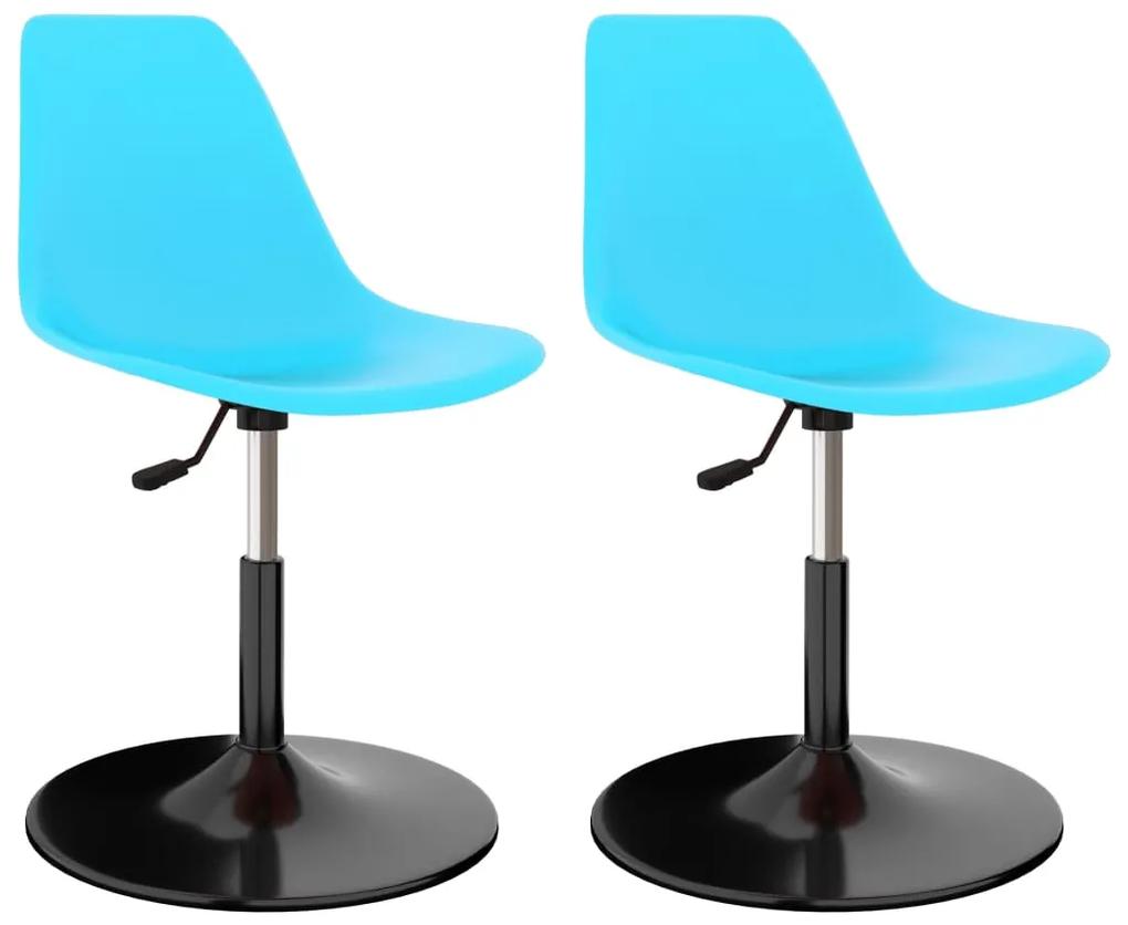 324193  swivel dining chairs 2 pcs blue pp