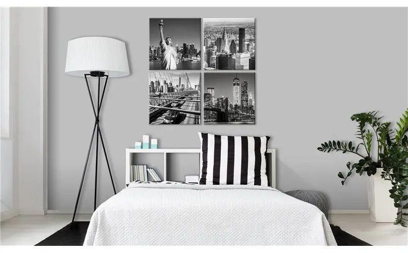 Quadro  Faces of New York  Colore bianco e nero, Dimensioni e Misure 80x80