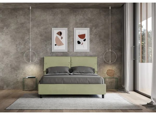 Letto matrimoniale e rete 160x190 in microfibra tč verde Sleeper