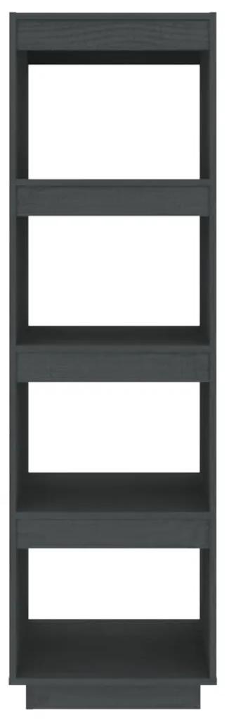 Libreria/divisorio grigio 40x35x135 cm in massello di pino