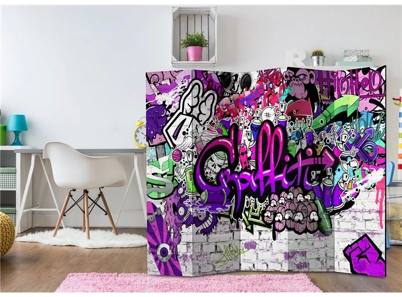 Paravento  Purple Graffiti [Room Dividers]