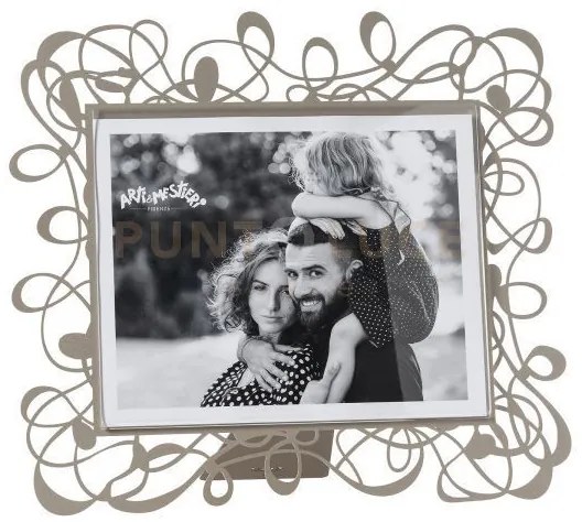 Portafoto di design scarabocchio maxi orizzontale sabbia in ferro e...