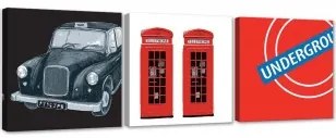 Quadro su tela 3 pezzi Simbolo della città di Londra 90x30