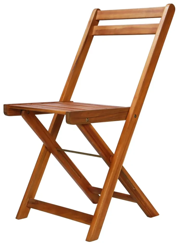 Set da bistrot 3 pz pieghevole in legno massello di acacia