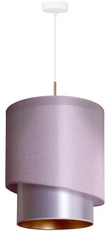 Duolla - Lampadario a sospensione con filo PARIGI 1xE27/15W/230V diametro 40 cm rosa/argento/rame