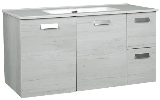 Mobile da bagno sospeso base lavabo 101 cm a 2 ante e 2 cassetti ANGELA2 Quercia Bianco