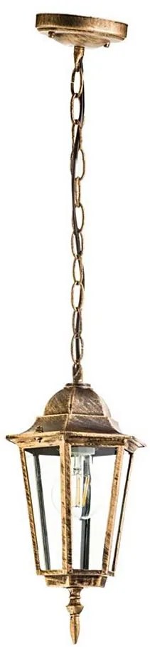 Lampadario su catena da esterno 1xE27/60W/230V dorato IP44