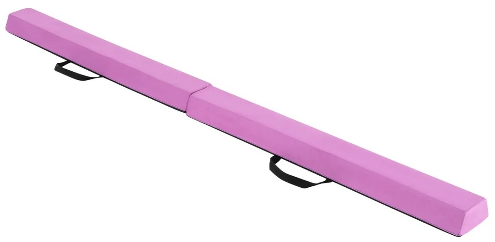 Costway Trave di equilibrio pieghevole con copertura in suede rimovibile e fondo antiscivolo, Trave di ginnastica da 210 cm per bambini