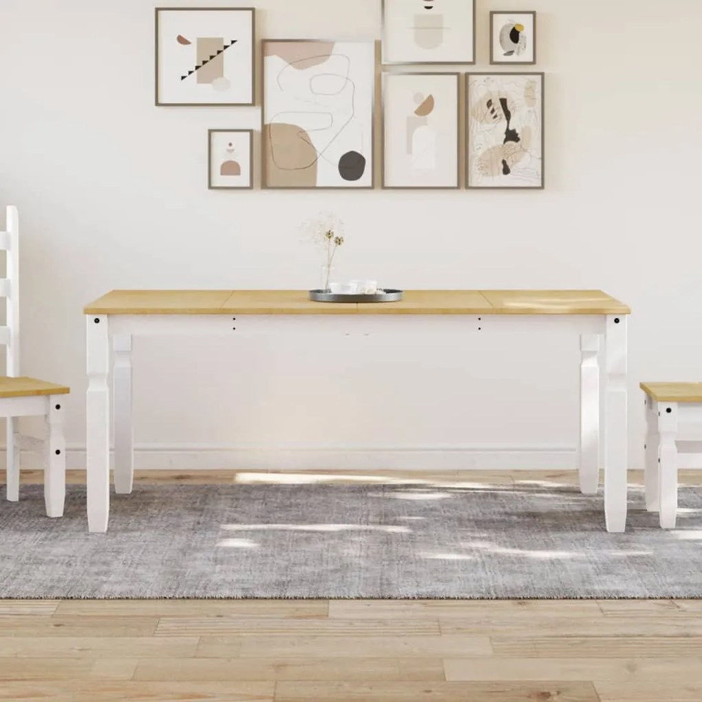 Tavolo Da Pranzo Corona 180x90x75 Cm İn Legno Massello Di Pino /