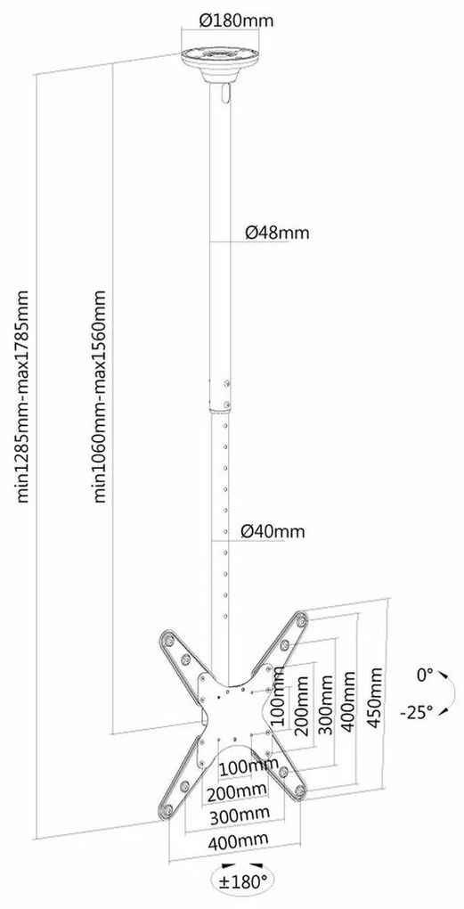 Supporto TV Neomounts FPMA-C340BLACK