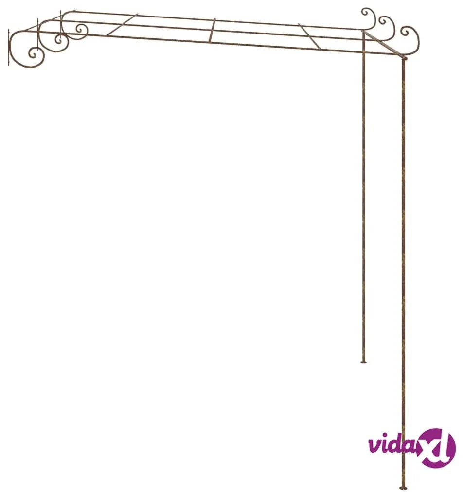 vidaXL Pergolato da Giardino Marrone Anticato 3x3x2,5 m in Ferro