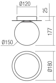 Redo 01-3128 - Plafoniera HAIKU 1xE14/28W/230V ottone