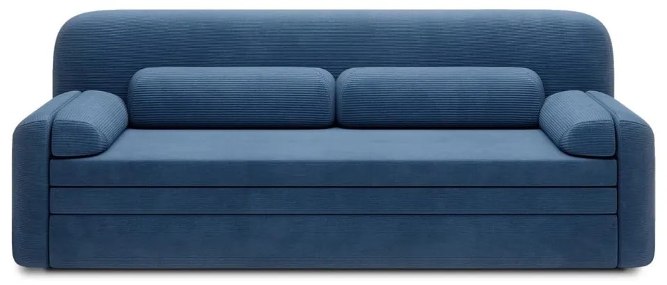 Divano blu allungabile/con contenitore e rivestimento in velluto a coste 236 cm Elioss – ELTAP