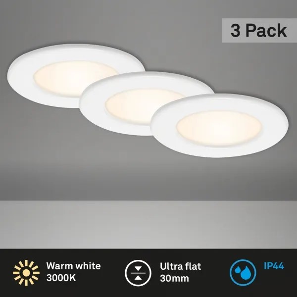 Set da 3 faretti da incasso per bagno LED/6W/230V 3000K IP44 bianco