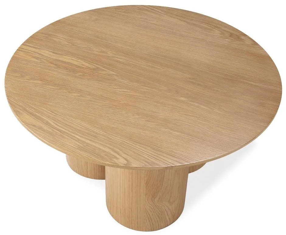 Tavolino da salotto rotondo di colore naturale con effetto rovere ø 80 cm Lua – MOME