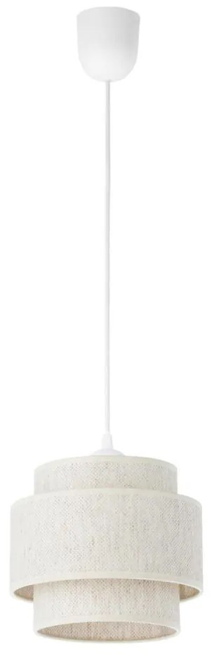 Lampadario a cavo BOHO 1xE27/60W/230V Ø 20 cm bianco