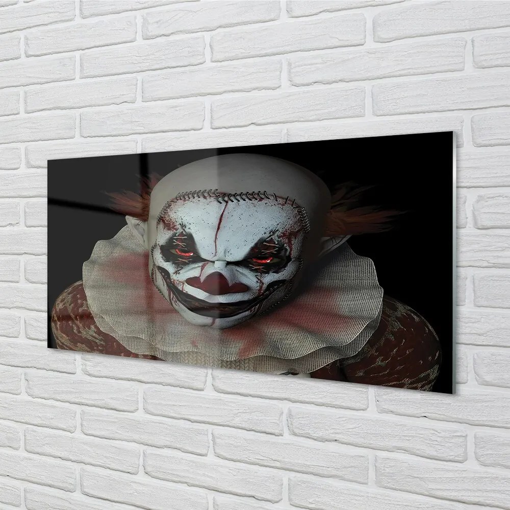 Quadro in vetro Clown spaventoso 125x50 cm