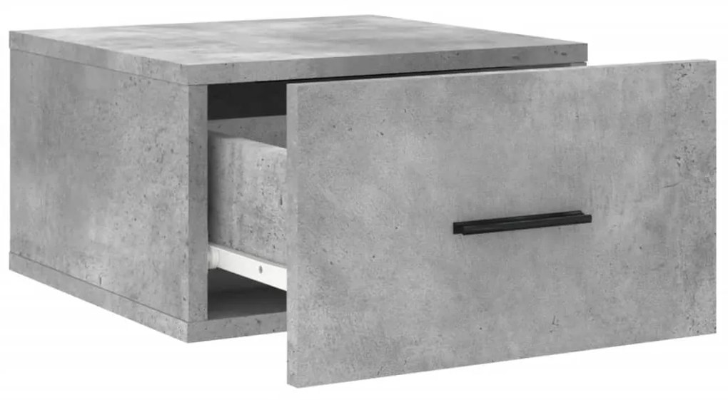 Comodini a Muro 2 pz Grigio Cemento 35x35x20 cm