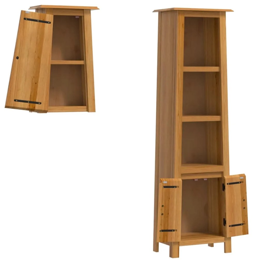 Set mobili da bagno 2 pz in legno massello di pino