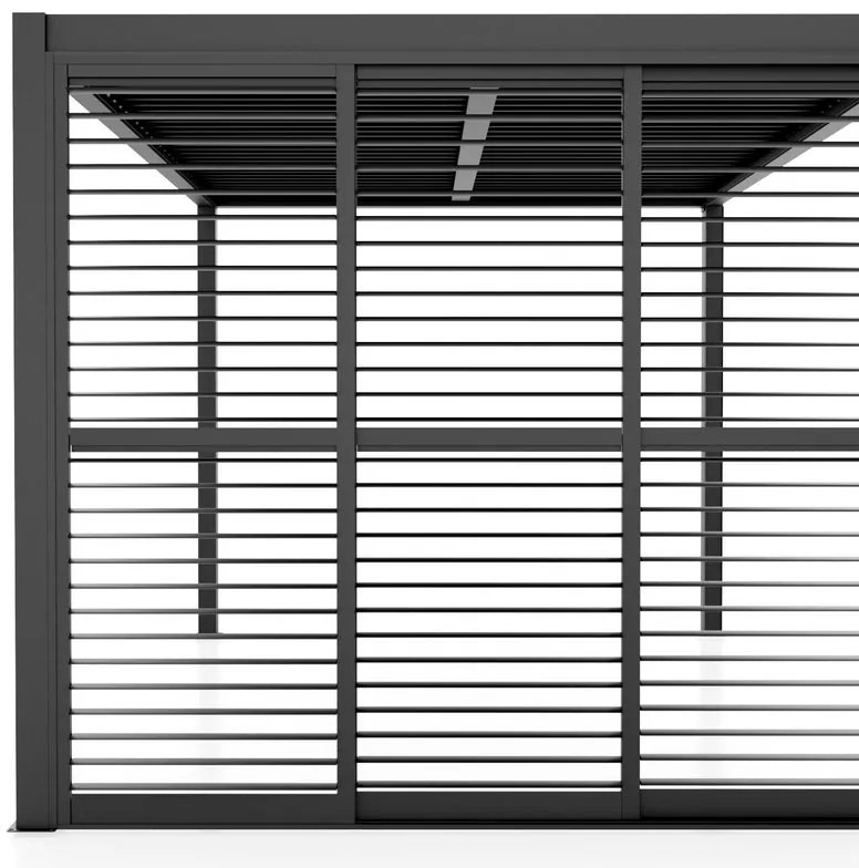 Parete per pergola Pannelli scorrevoli color antracite 3M, antracite 270 x 270 cm, 3 pezzi