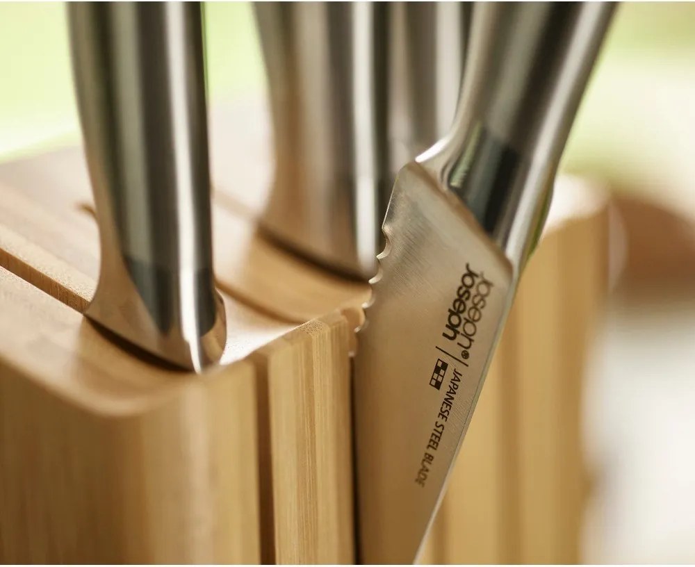 Set di coltelli con lama in acciaio inox e supporto 5 pz Elevate Bamboo – Joseph Joseph