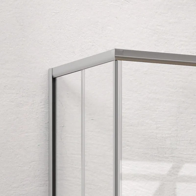 Box doccia 100x120 telaio argento opaco doppio scorrevole | KE-1000A - KAMALU