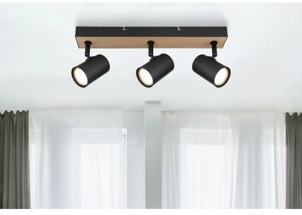 Globo 57911-3BW - Faretto ROBBY 3xGU10/35W/230V nero/marrone