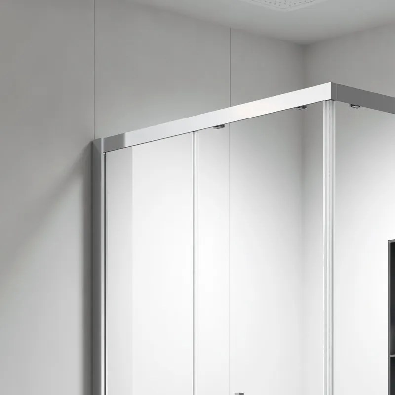 Box doccia 80x90 apertura doppio scorrevole finitura cromo | KZ-1000 - KAMALU