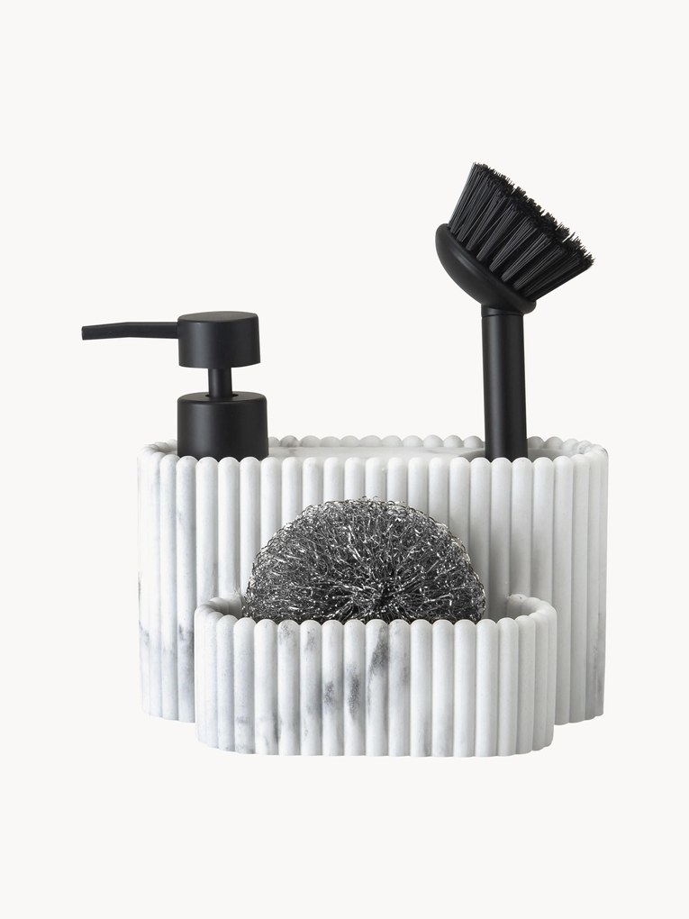 Set dosatore di sapone con spazzola e spugna Holy 3 pz