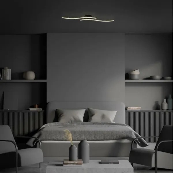 Briloner 3718-025 - Lampadario a plafone LED REY 2xLED/6W/230V nero