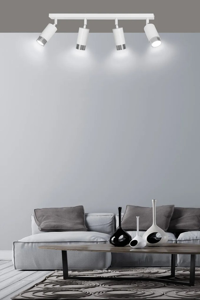 Lampada da Soffitto in Acciaio HIRO 4 Nero Cromo/Oro 4xGU10