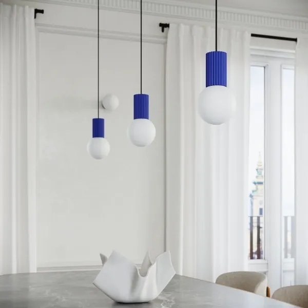 Sollux SL.1739 - Lampadario a sospensione con filo HALO 1xG9/8W/230V diametro 12 cm blu