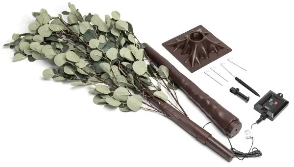 Aigostar - Decorazione solare a LED 210xLED/3,5m IP65 bianco caldo eucalipto