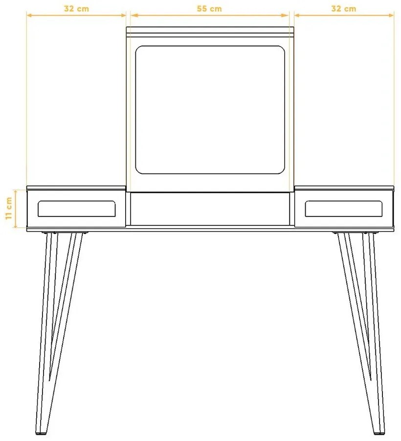 Tavolino da toilette in faggio 120x53 cm Golo - The Beds