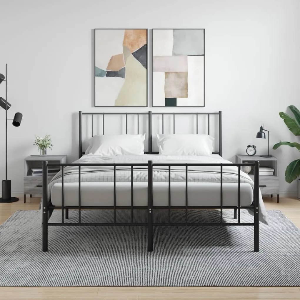 Comodini 2 Pz Grigio Sonoma 40x35x47,5 Cm İn Legno Multistrato /